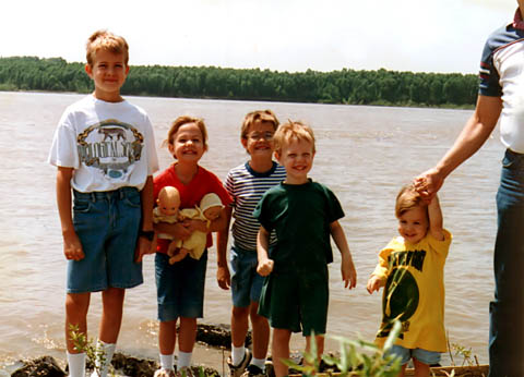 Family in 1995 at the Mississippi River